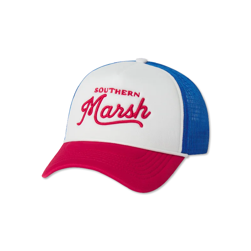 Retro cap with 80s-inspired color blocks -Summer Trucker Hat - Branding