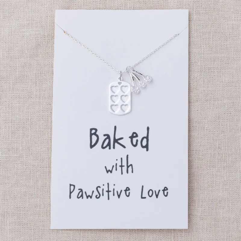 Necklaces and pendants with sun and moon motifs for a celestial-inspired design-Baked with Pawsitive Love Necklace