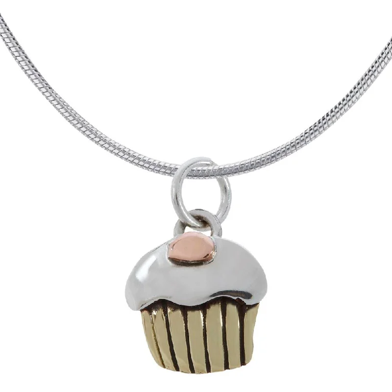 Necklaces and pendants with engraved messages for a deeply personal, sentimental gift-Mini Cupcake Necklace