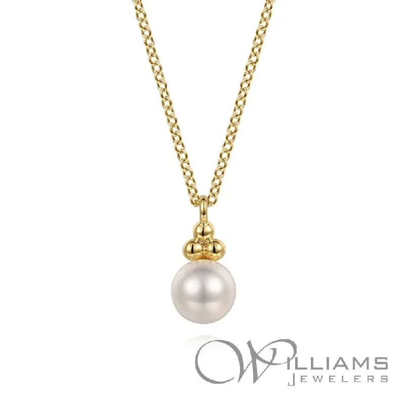 Best necklaces and pendants with gemstone clusters for a bold and colorful effect-Gabriel & Co. Bujukan 14 Karat Pearl Pendant