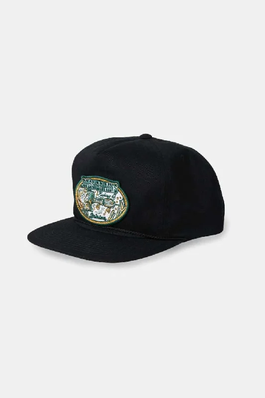 Graphic trucker cap for playful fashion flair -Bass Brains Swim Snapback - Black