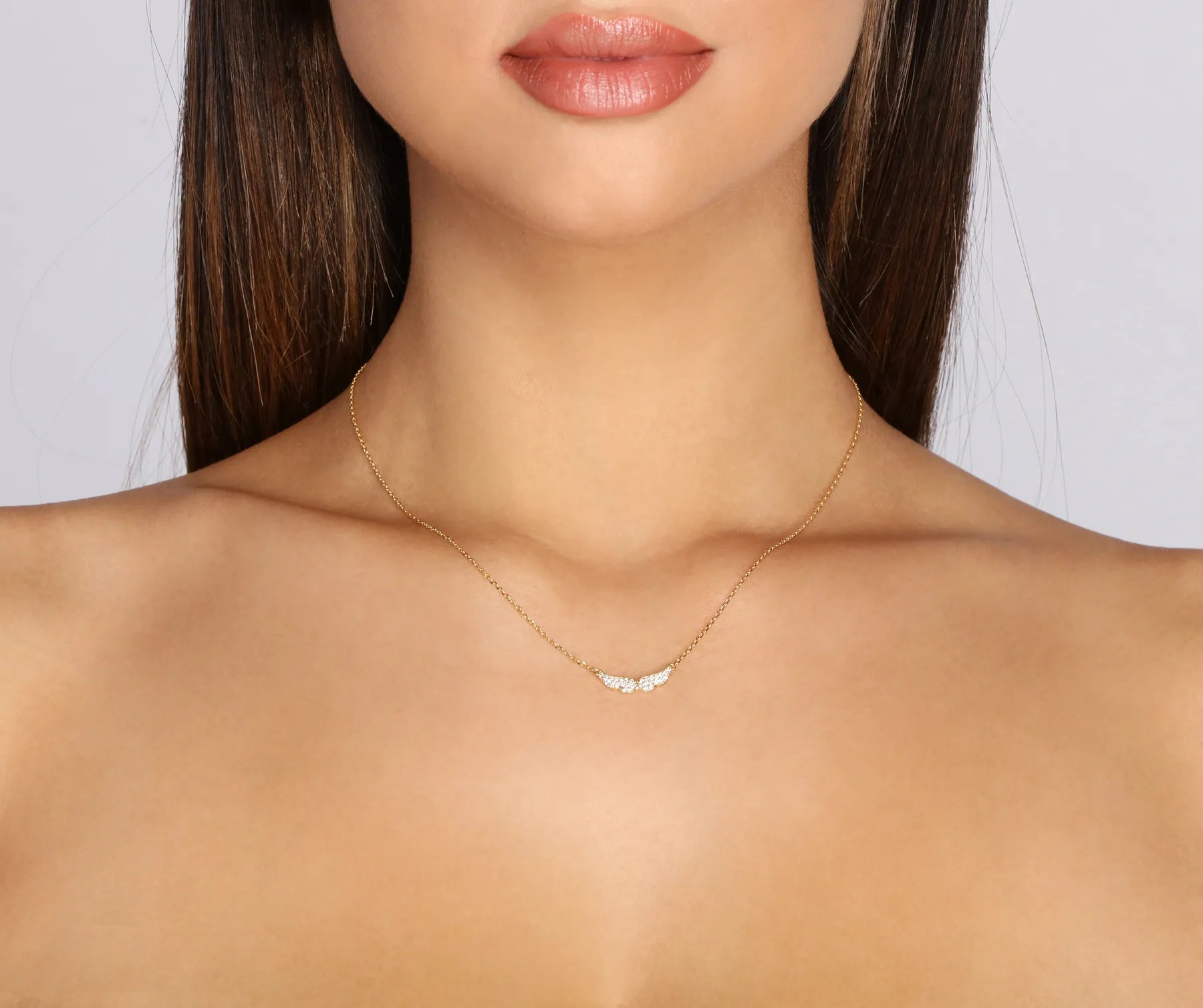 Necklaces and pendants with custom designs for a completely unique jewelry piece-18K Gold Dipped Cubic Zirconia Dainty Wing Necklace