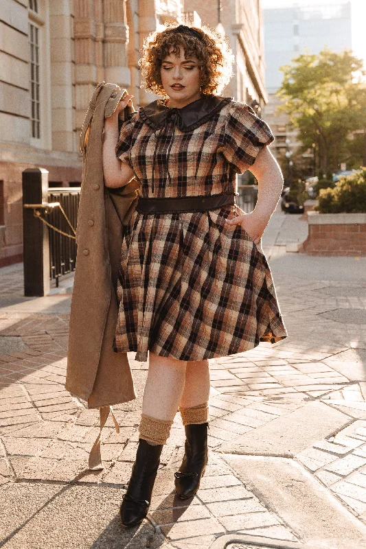 Plus size dresses featuring tiered skirts feel fun -Celine Dress in Plaid - FINAL SALE