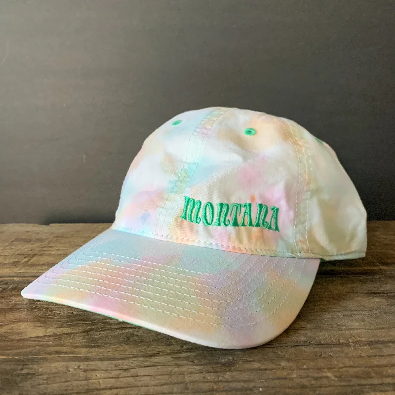 Trucker cap with funny slogan prints -Groovy Montana Tie Dye Hat