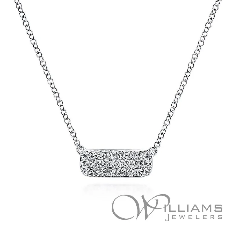 Necklaces and pendants with engraved messages for a deeply personal, sentimental gift-Gabriel & Co. Classic 14 Karat Diamond Necklace