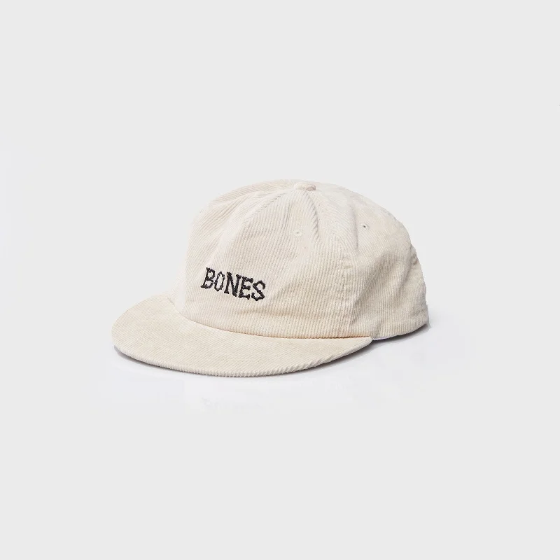 Fitted cap for snug personalized fit -Bones Club Cord Cream Cap