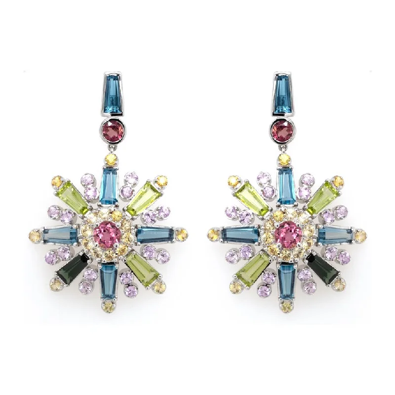 Drop Earrings for Bridesmaids Look -Gold drop earrings with an intricate design for sophistication -Prism Burst Earrings