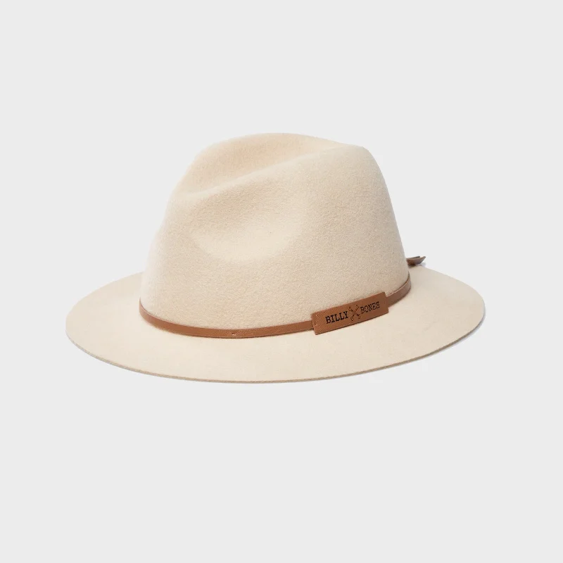 Soft cotton cap for all-day wear ease -Luna Cream - Floppy Fedora