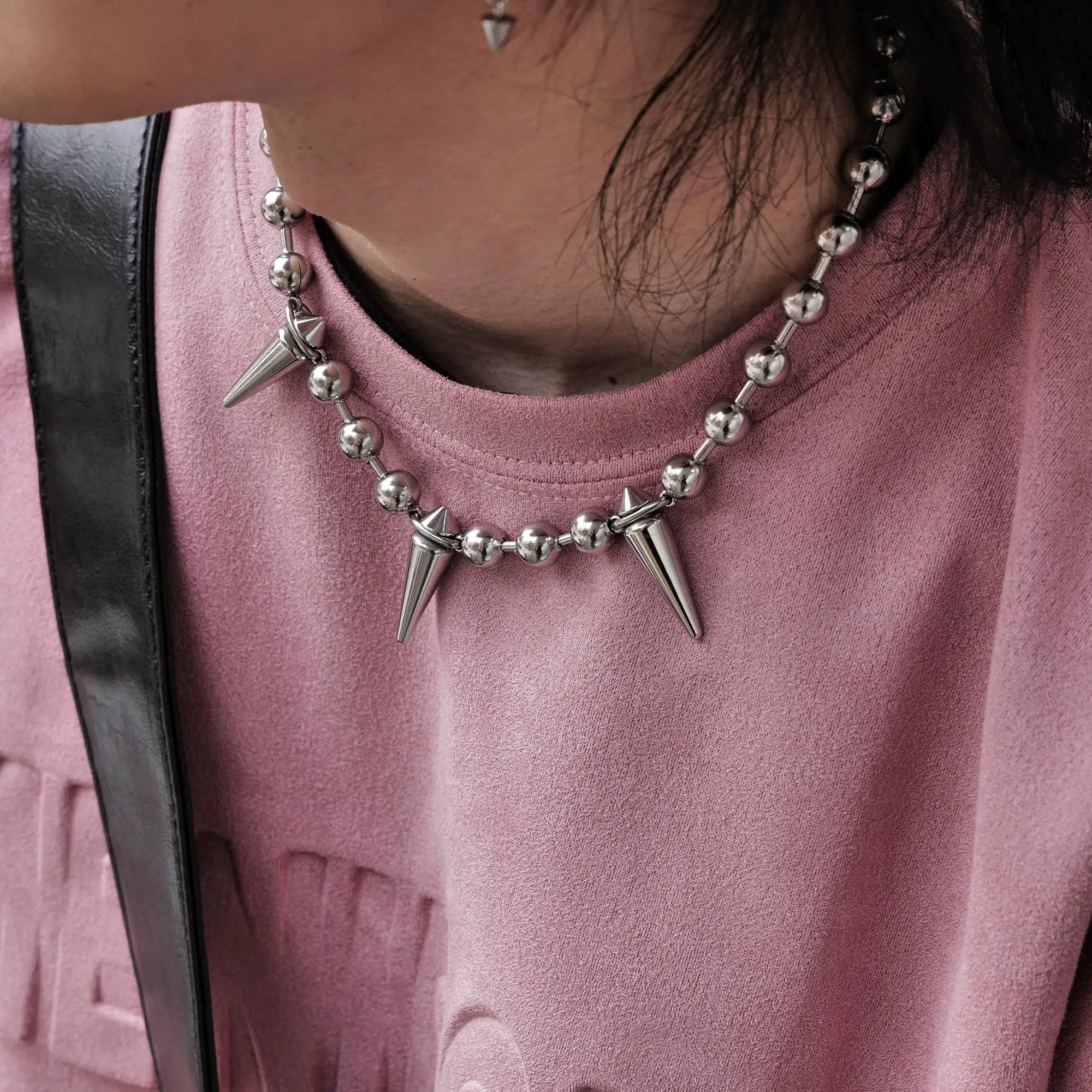 Trendy necklaces and pendants with geometric shapes for a modern aesthetic-Rivet Ball Necklace Choker