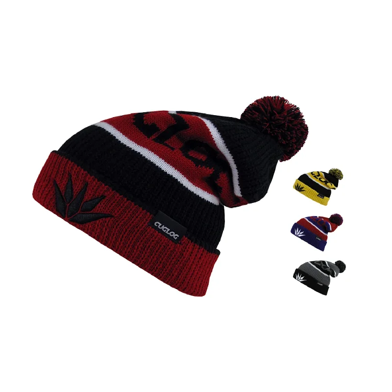 Retro baseball cap with classic team colors -Cuglog K038 Cotopaxi Knit Pom Pom Beanies Hats Fuzzy Ball Winter Ski Caps