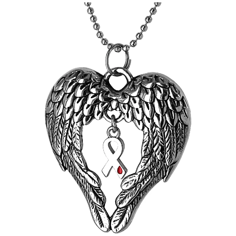 Best necklaces and pendants with intricate beadwork for a bohemian-inspired look-Wings of an Angel Diabetes Awareness Necklace!