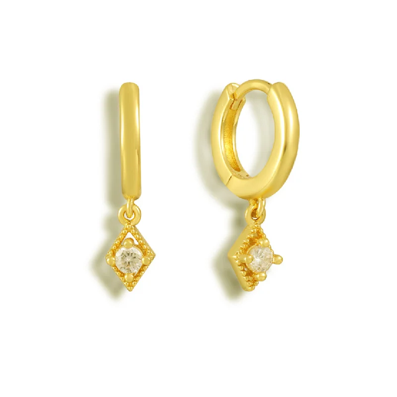 Drop Earrings for Party Look -Drop earrings with diamond-shaped accents for a modern touch -Como Earrings