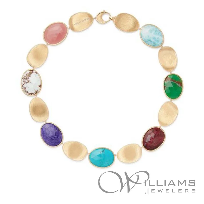 Necklaces and pendants with ocean-inspired designs for a refreshing, beachy feel-Marco Bicego Lunaria 18 Karat Multi-Gem Necklace