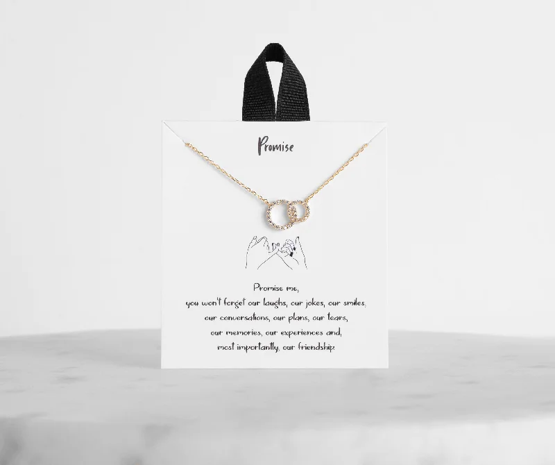 Best necklaces and pendants with intertwined designs for a symbol of unity-Cubic Zirconia 18K Gold Dipped Promise Necklace