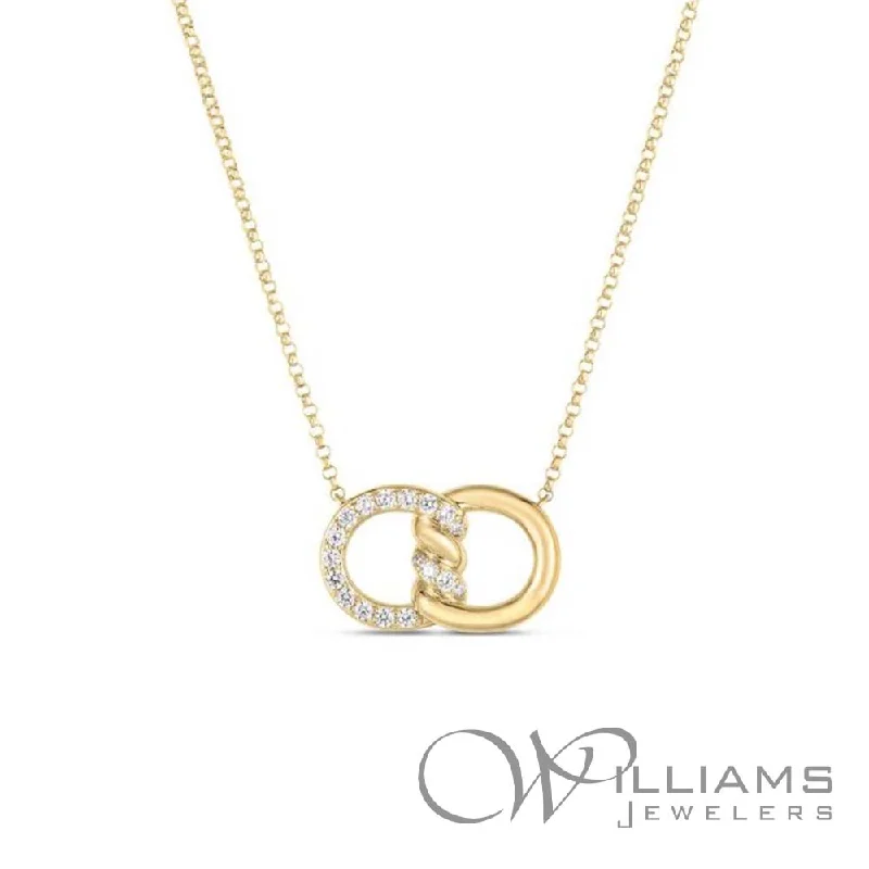 Best necklaces and pendants with personalized coordinates for a special keepsake-Roberto Coin Cialoma 18 Karat Diamond Necklace