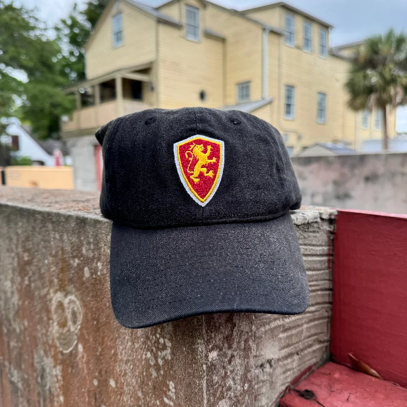 Retro baseball cap with classic team colors -Black Vintage Shield Hat