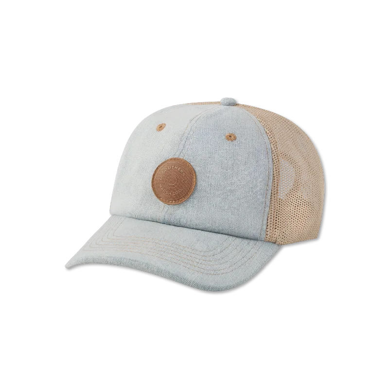 Breathable mesh cap for hot weather comfort -Trucker Hat - Washed Denim