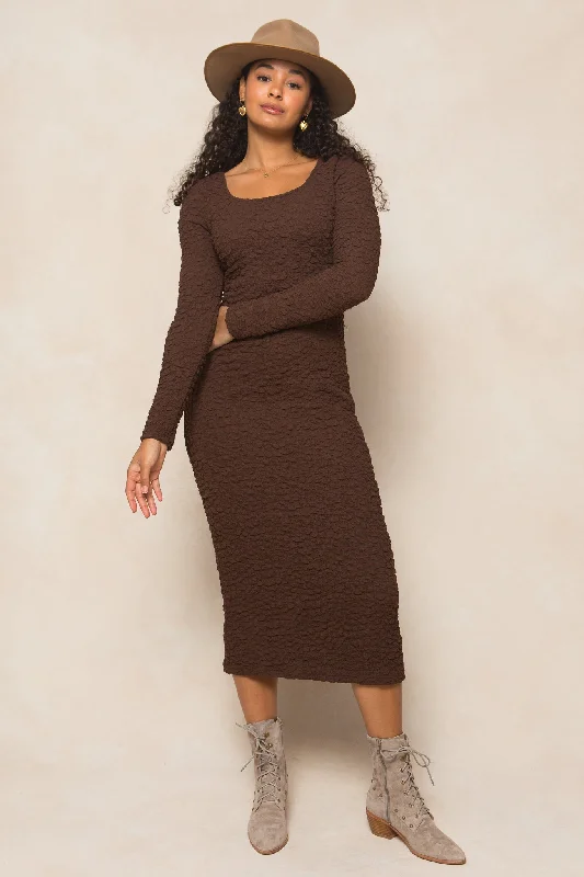 Plus size dresses for fuller busts fit perfectly -Astrid Dress in Brown - FINAL SALE