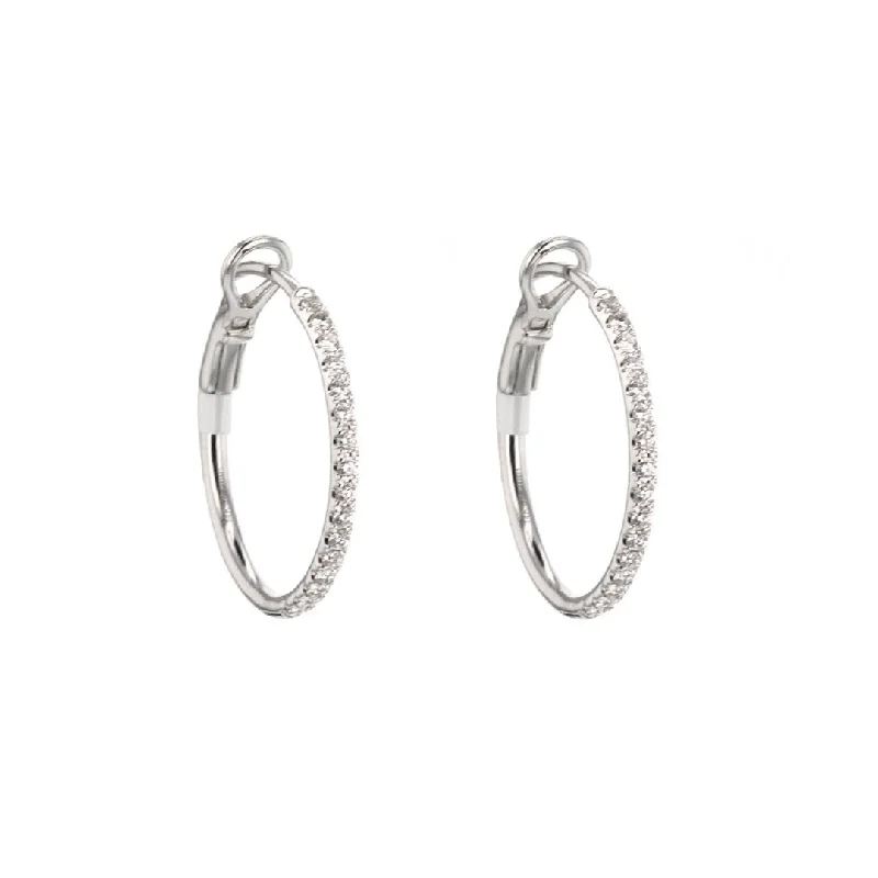 Drop Earrings for Gym Workout -Drop earrings with mixed metals for a unique contrast -0.25 ctw Diamond Hoop Earrings