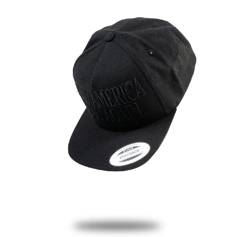 Classic cap with simple logo embroidery -DARK Make America Real Again Classic Wool Snapback Hat [BLACKED OUT] LIMITED EDITION