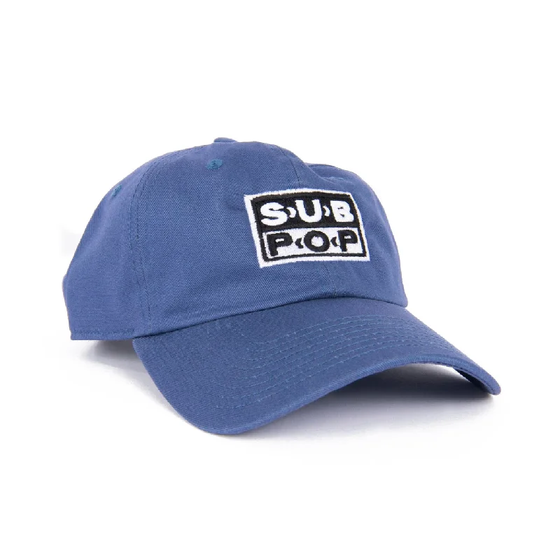 Bright cap for fun festival outfits -Blue Low Profile Embroidered Logo Hat