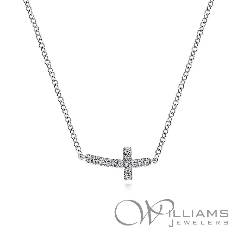 Best necklaces and pendants with art deco elements for a vintage, glamorous design-Gabriel & Co. Faith 14 Karat Diamond Necklace