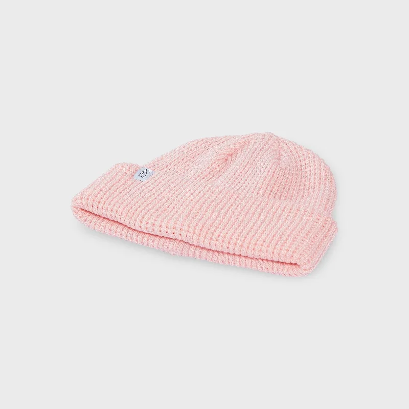 Black mesh cap for breathable summer wear -Pink Bits - Waffle Knit Beanie