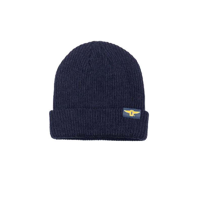 Fitted dad cap for relaxed snug wear -Navy Winged-O Longshoreman Beanie