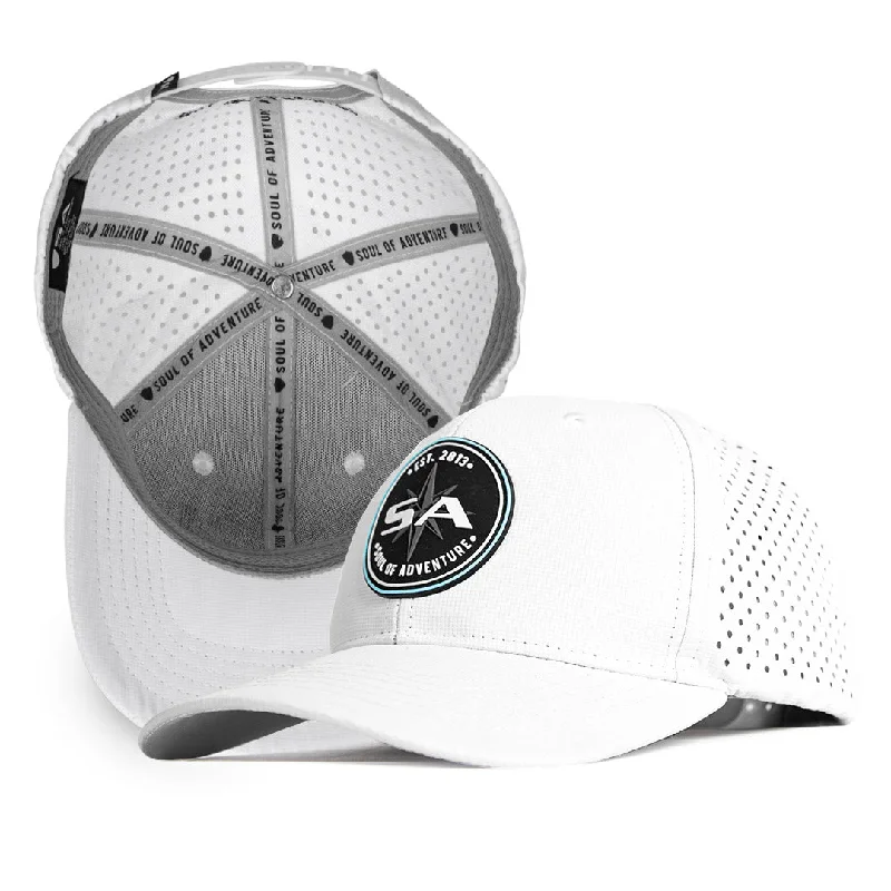 Graphic trucker cap for playful fashion flair -Performance Snapback | Blue Crest | White