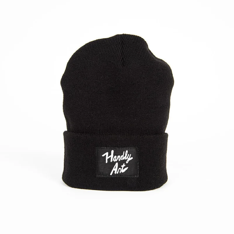 Embroidered logo cap for team spirit Pride -Black Knit Beanie