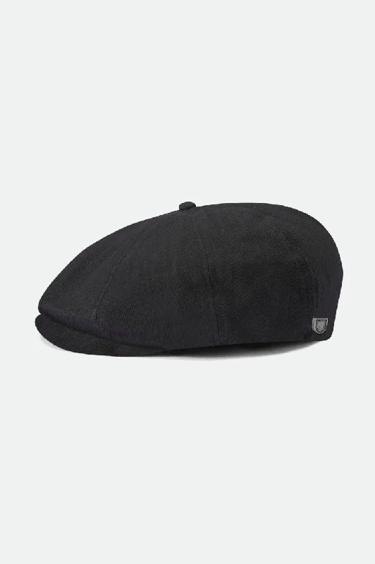 Waterproof cap for rainy day protection -Brood Newsboy Cap - Black