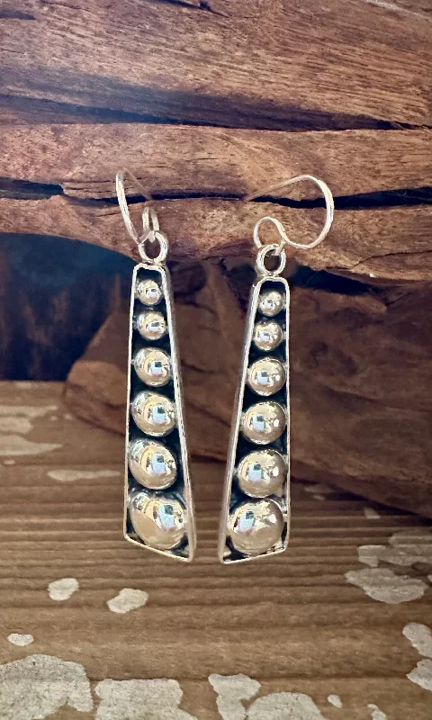 Drop Earrings for School Uniform -Drop earrings with natural crystal stones for healing energy -STERLING SILVER BUBBLES Statement Dangle Earrings