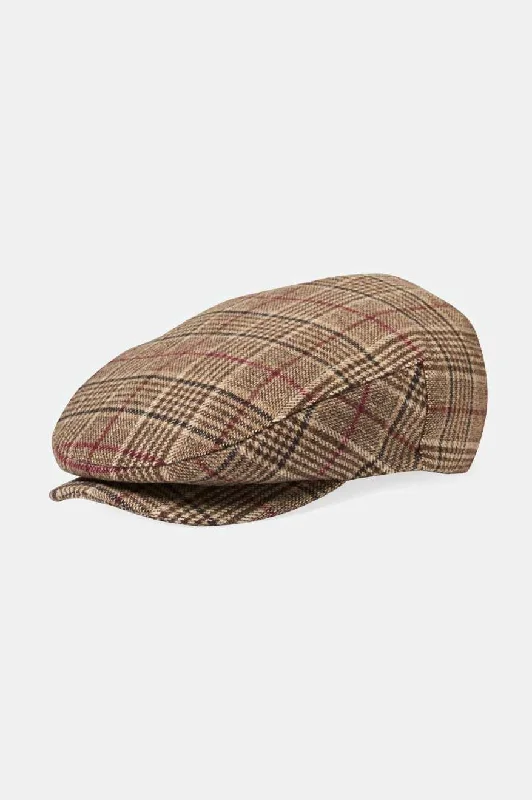 Camouflage cap for hunting trip essentials -20th Anniversary Hooligan Flat Cap - Brown Plaid