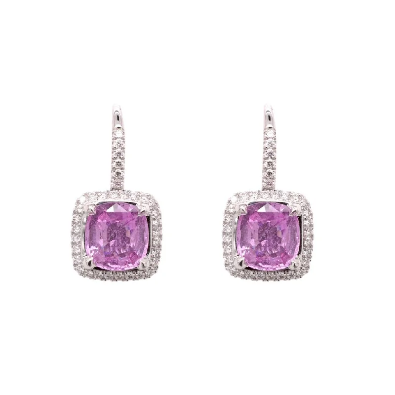 Drop Earrings with Polished Shine -Affordable drop earrings for everyday elegance -Pink Sapphire Earrings