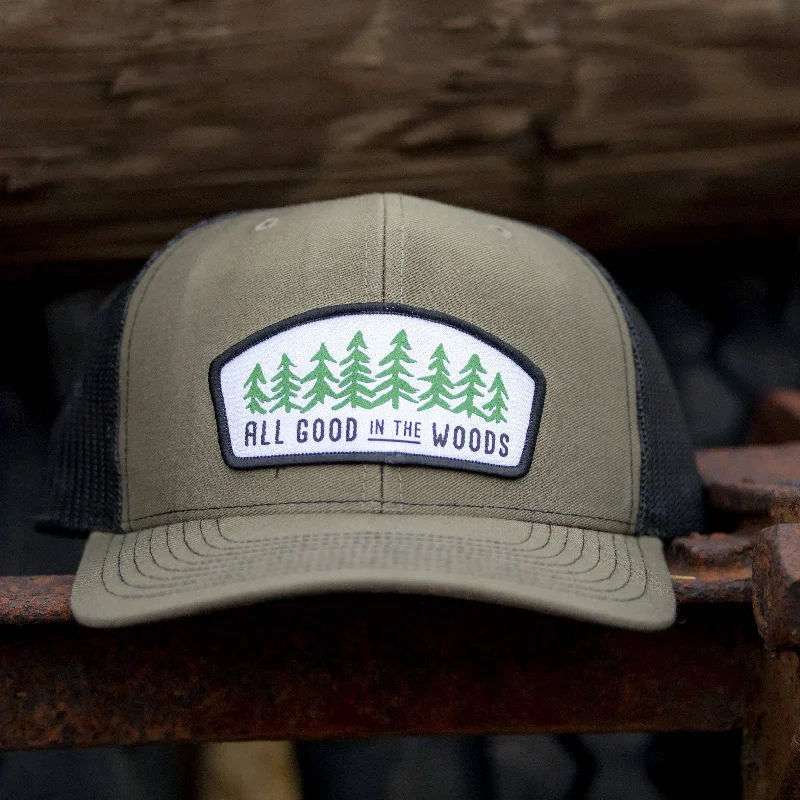 Retro baseball cap with classic team colors -All Good in the Woods Hat