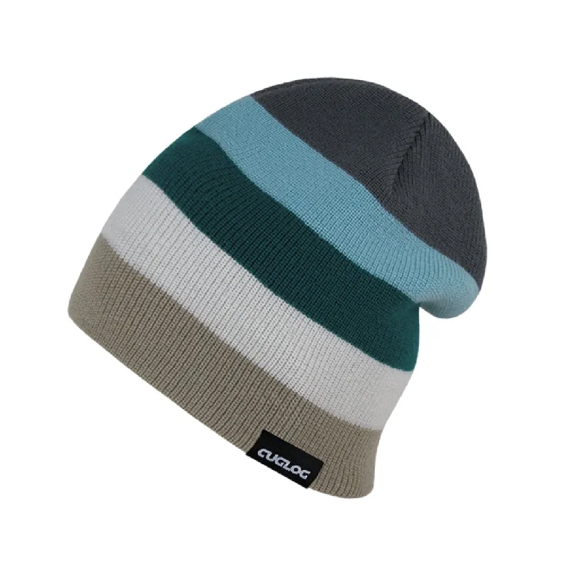 Embroidered cap with personalized name design -Cuglog K033 Rushmore Colorful Striped Knit Beanies Hats Winter Ski Caps