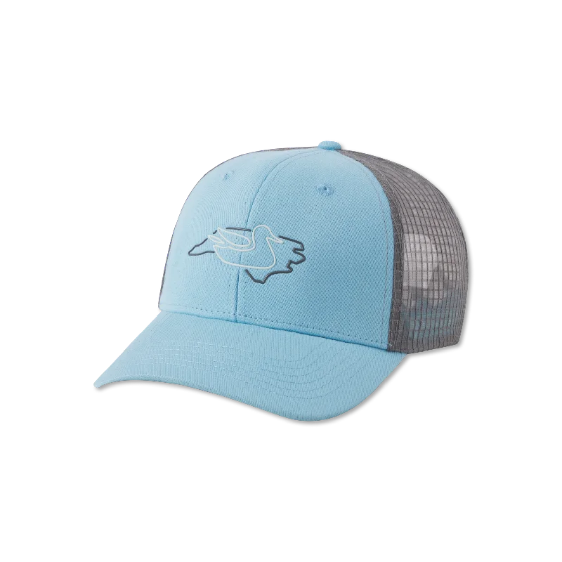 Embroidered name cap for unique personal touch -Trucker Hat - Original Outline - North Carolina