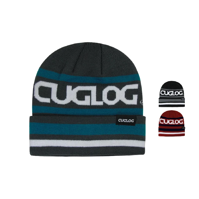 Affordable cap for budget-friendly headwear options -Cuglog K022 Kailash Striped Cuffed Knit Beanies Hats Winter Braided Ski Caps