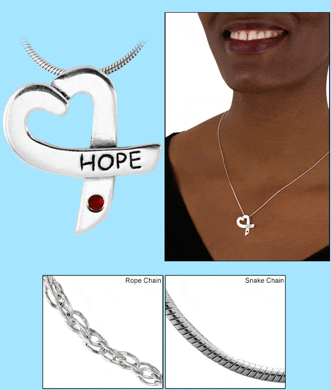 Best necklaces and pendants with matching rings for a coordinated jewelry set-Hope for a Cure Diabetes Sterling Heart Necklace