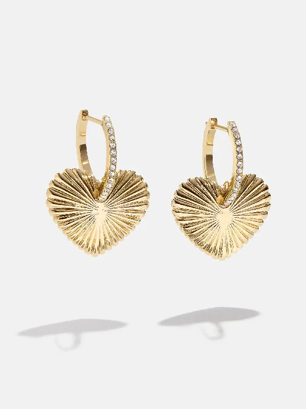 Drop Earrings for Fitness Activities -Drop earrings with braided metal for texture and style -Paxton Earrings - Gold/Pavé