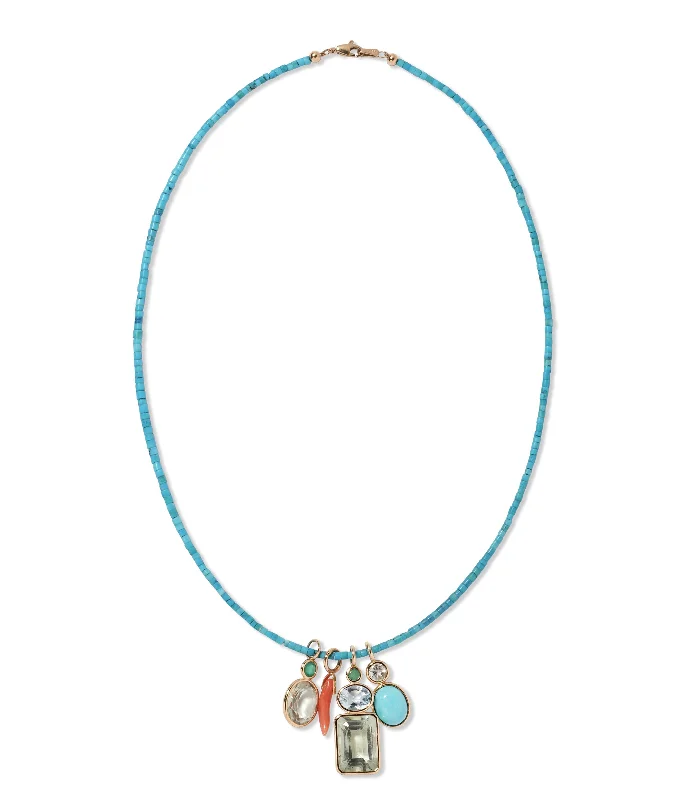 Best necklaces and pendants with minimalist pendants for a sleek, understated look-Fine Mood Charm Necklace in Turquoise Tide