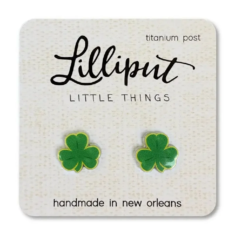 Drop Earrings for Yoga Session -Drop earrings with minimalist stones for understated elegance -Lilliput Little Things Shamrock Earrings