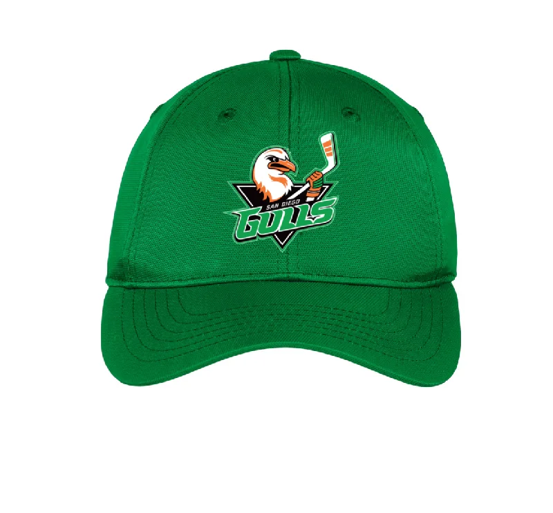 Leather trucker cap for edgy rugged appeal -San Diego Gulls St Patrick's Day Kelly Green Hat