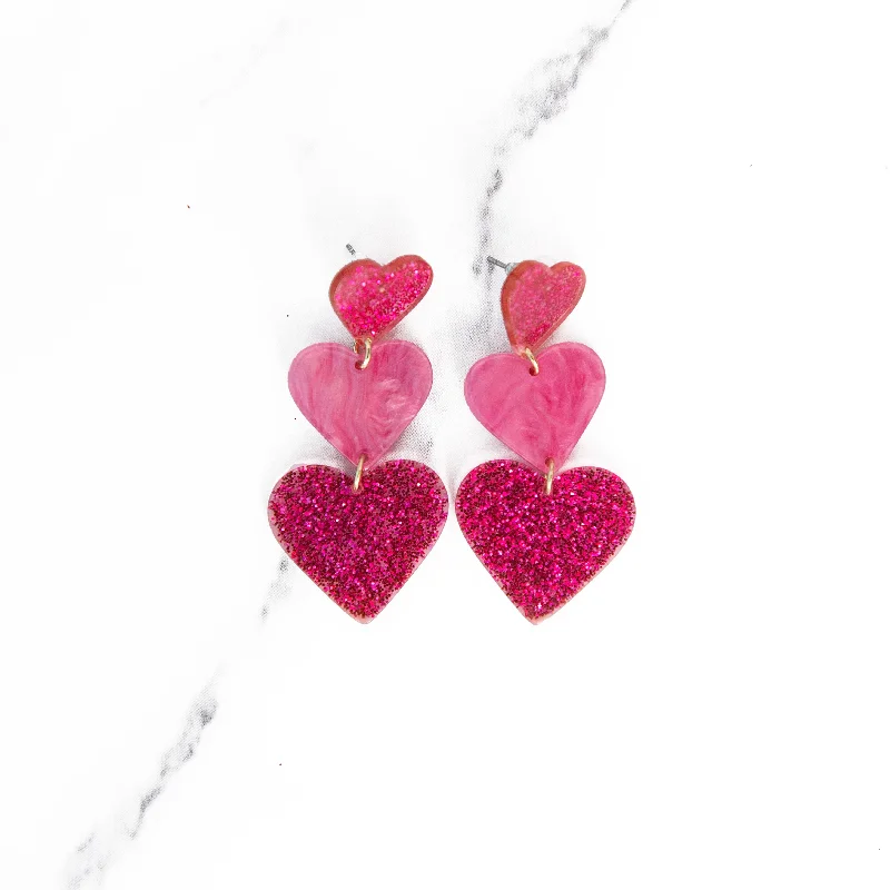 Drop Earrings for Travel Look -Drop earrings for everyday wear with a sleek design -Acrylic Heart Earrings