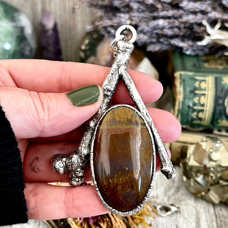 Necklaces and pendants with clear quartz for a pure and radiant look-Sticks & Stones Necklace Fancy Moss Agate Pendant  /