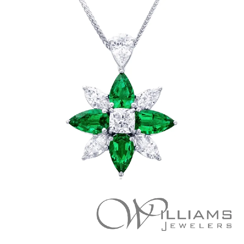 Best necklaces and pendants with butterfly pendants for a delicate, light style-JB Star Platinum Emerald Necklace