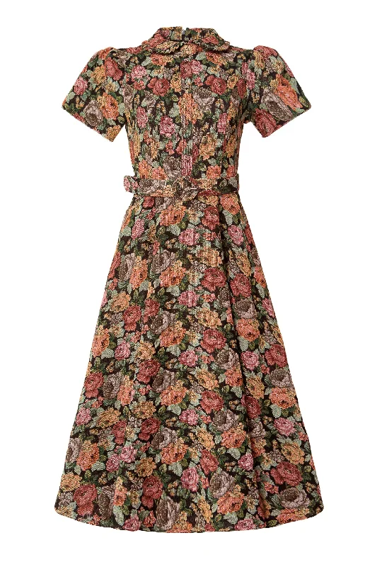 Plus size dresses with soft cotton feel comfy -Remi Dress in Moody Floral - FINAL SALE