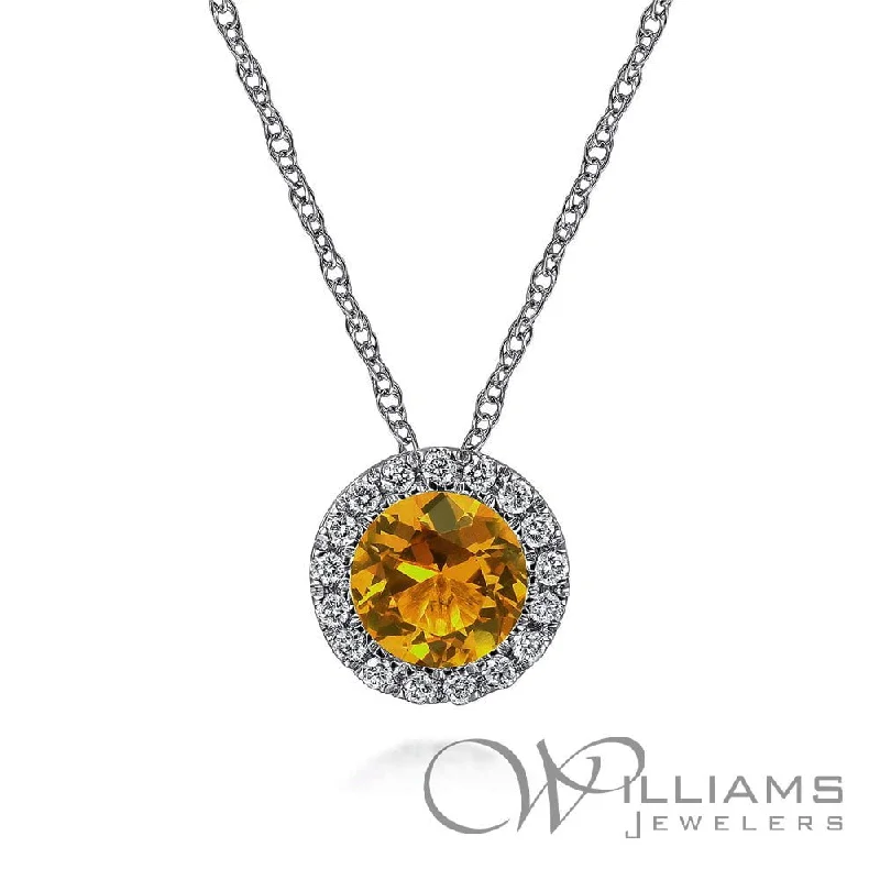 Necklaces and pendants with ocean-inspired designs for a refreshing, beachy feel-Gabriel & Co. Lusso Color 14 Karat Citrine Necklace