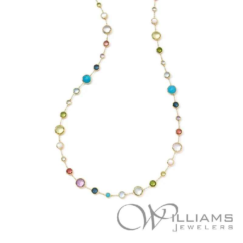 Unique necklaces and pendants with gemstones for a colorful and vibrant statement-Ippolita Lollipop 18 Karat Multi-Gem Necklace