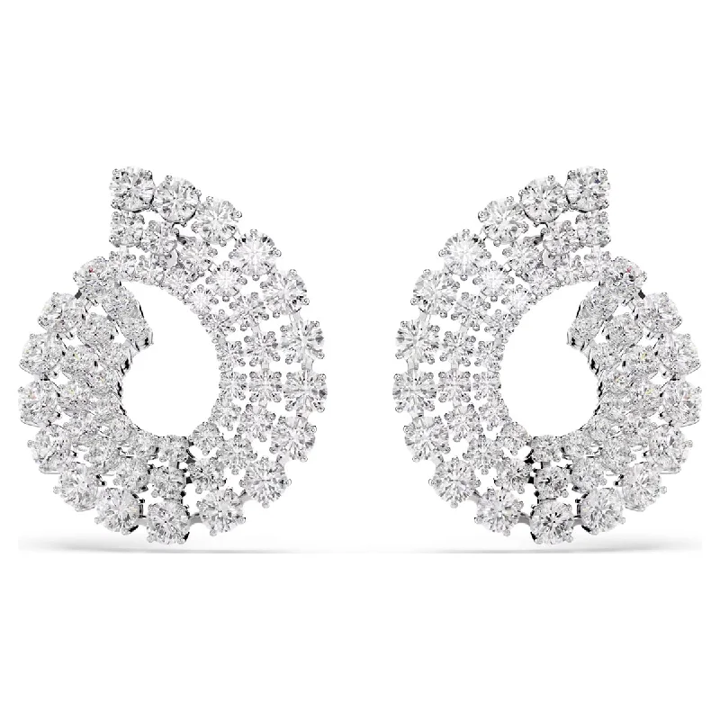 Heavy Duty Drop Earrings for Durability -Drop earrings with a sleek design for contemporary fashion -Swarovski Matrix Crystal Spiral Hoop Earrings